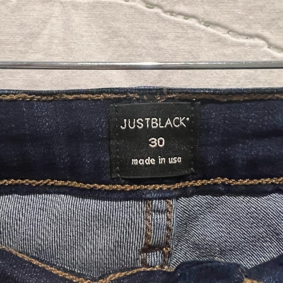 Just Black Jeans Denim Womens Size 30 Cropped Skinny Frayed Hem Blue Stretch - Picture 7 of 10